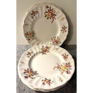 6 Vintage Royal Doulton 6.5" old Leeds Spray Bread Plate  # 2847